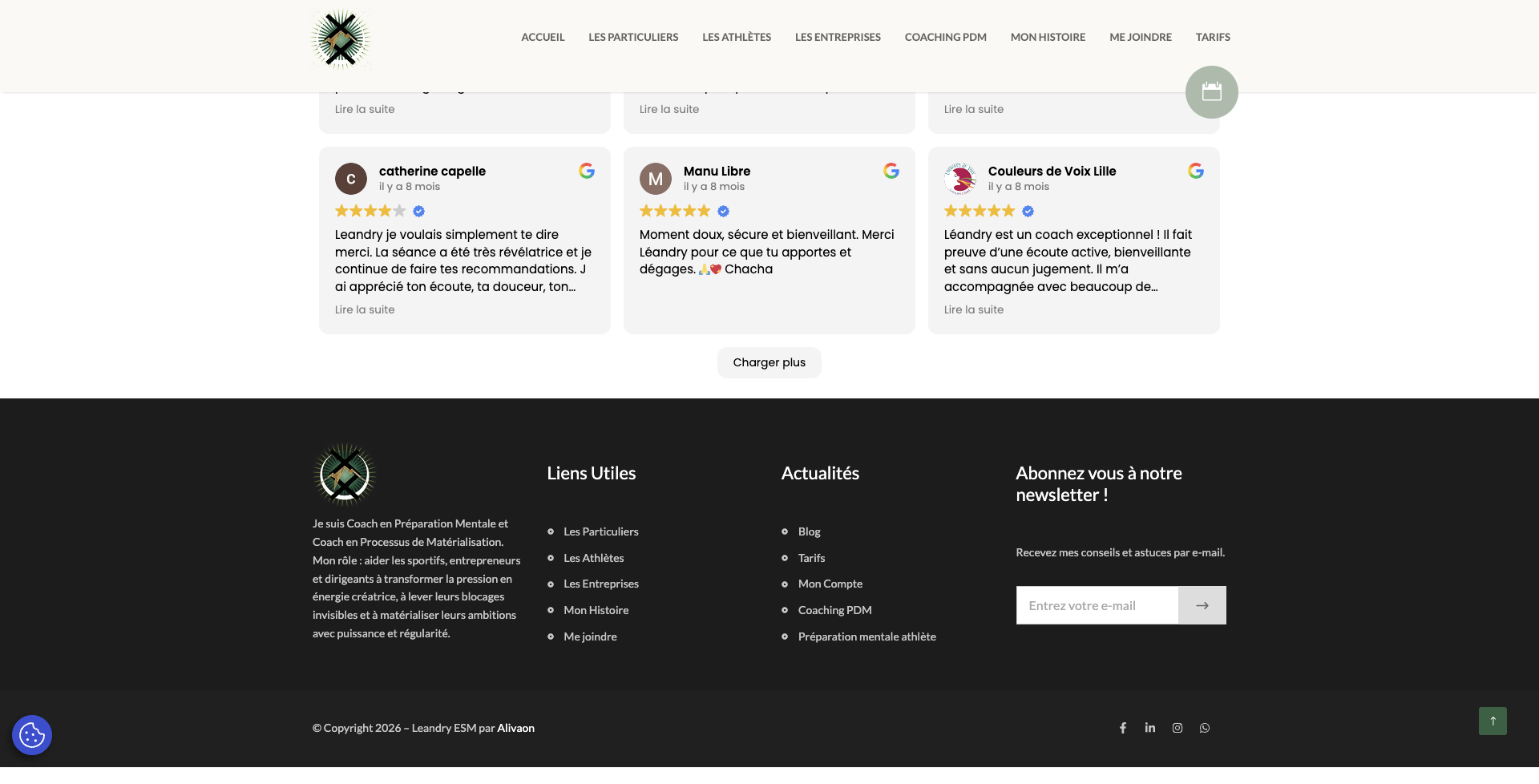 Résultat du projet Site Web Léandry PETNGA - solution digitale Alivaon au Cameroun