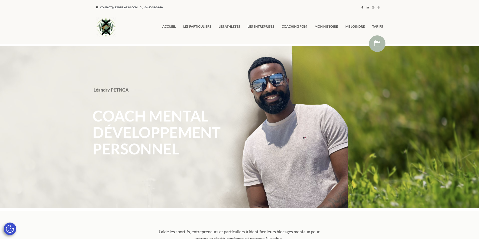 Site Web Léandry PETNGA - réalisation Alivaon Douala Cameroun