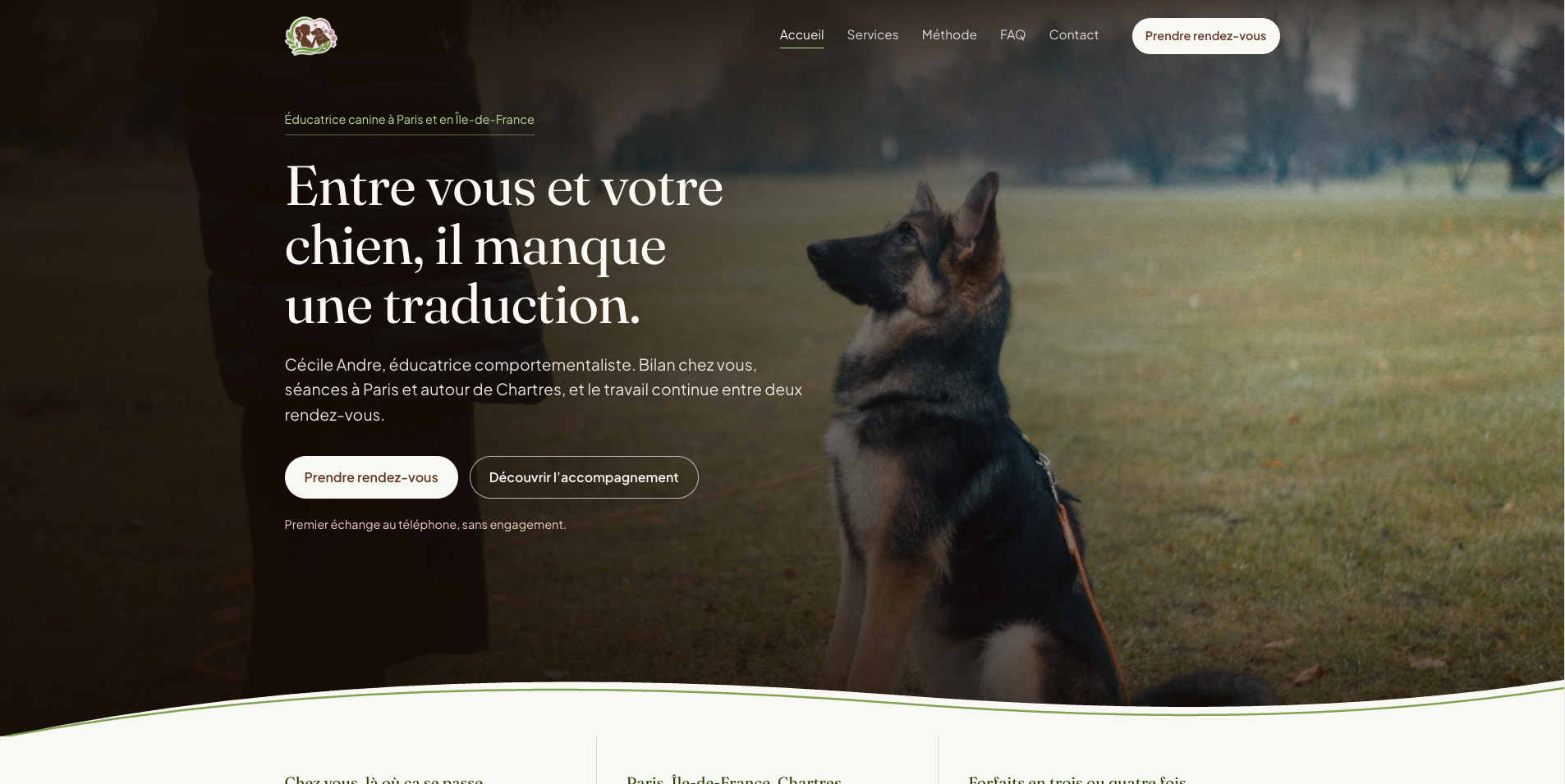 Site Web Liens Canins - projet digital réalisé par Alivaon à Douala, Cameroun